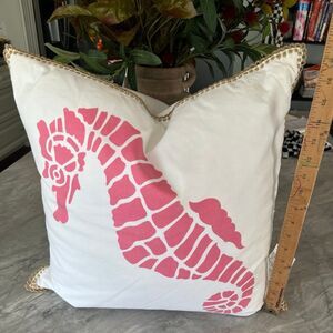 Pillow feather filled throw seahorse